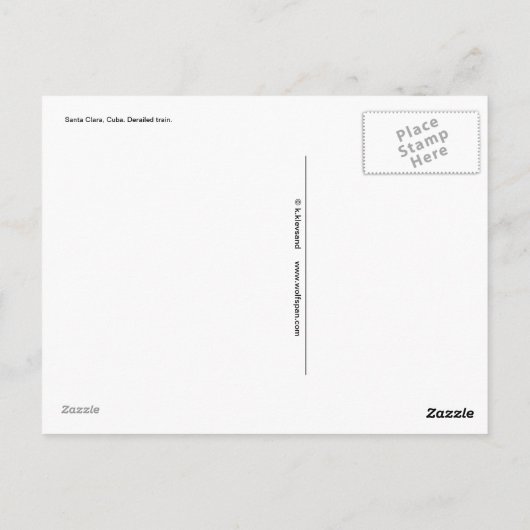Santa Clara - Cuba. Afgedankte trein 5 Briefkaart (Achterkant)