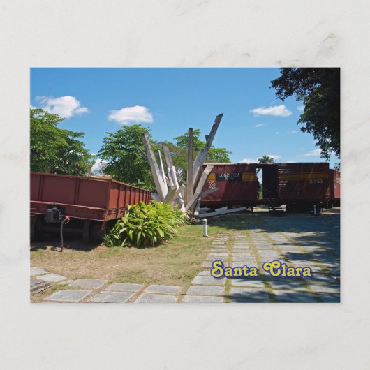 Santa Clara - Cuba. Afgedankte trein 5 Briefkaart (Voorkant)