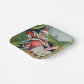 Santa claus 1896 borden voor vakantiepapier papieren bordje (Gebogen)