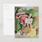 Santa claus 1896 feestdagenkaart (Voorkant / Achterkant)