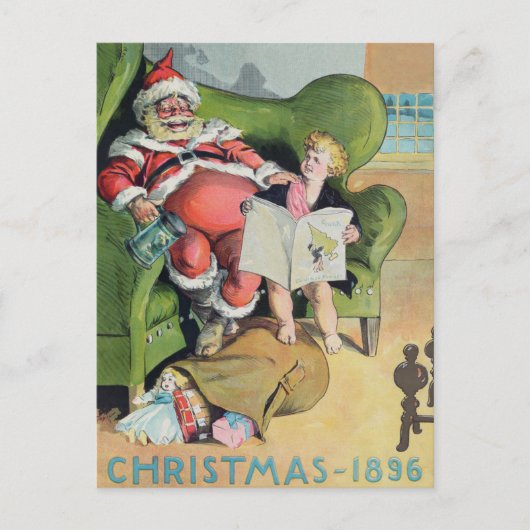 Santa claus 1896 feestdagenkaart (Voorkant)