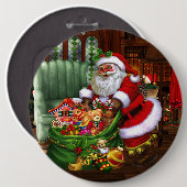Santa Claus 1 Ronde Button 6,0 Cm (Voorkant /achterkant)