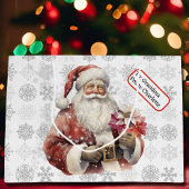 Santa Claus Aangepaste Naam Label Kerstsneeuw Groot Cadeauzakje