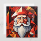 Santa Claus Abstracte kunst Feestdagenkaart (Voorkant / Achterkant)