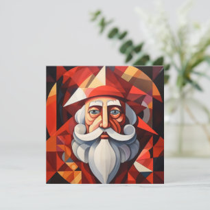 Santa Claus Abstracte kunst Feestdagenkaart