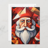 Santa Claus Abstracte kunst Feestdagenkaart (Voorkant / Achterkant)