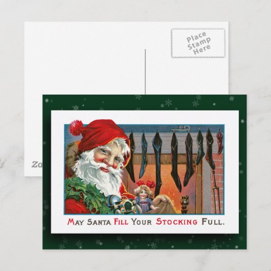 Santa Claus Afbeelding Briefkaart (Voorkant / Achterkant)
