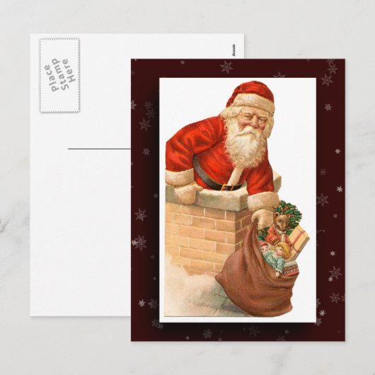 Santa Claus Afbeelding Briefkaart (Voorkant / Achterkant)