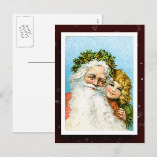 Santa Claus Afbeelding Briefkaart (Voorkant / Achterkant)