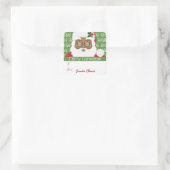 Santa Claus African American kerstcadeau Vierkante Sticker (Tas)