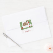 Santa Claus African American kerstcadeau Vierkante Sticker (Envelop)