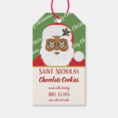 Santa Claus African American Kerstcookie Gift Cadeaulabel (Voorkant)