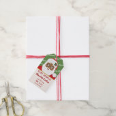 Santa Claus African American Kerstcookie Gift Cadeaulabel (Met Touw)