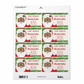 Santa Claus African American Kerstcookie Gift Etiket (Full Sheet)