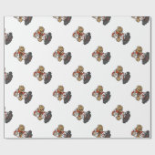 Santa Claus-afspeelillustratie Football Cadeaupapier (Vlak)