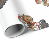 Santa Claus-afspeelillustratie Football Cadeaupapier (Rol Hoek)