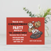 Santa Claus-afspeelillustratie Football Kaart (Staand voorkant)