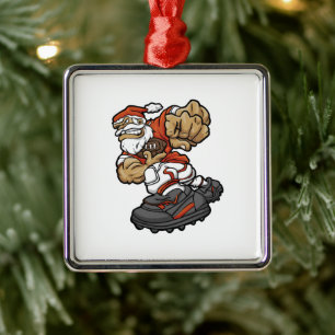 Santa Claus-afspeelillustratie Football Metalen Ornament