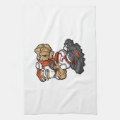 Santa Claus-afspeelillustratie Football Theedoek (Verticaal)