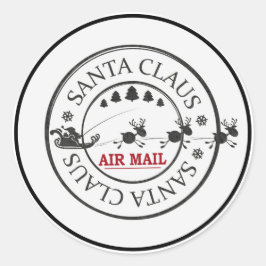Santa Claus Air Mail Delivery Ronde Sticker