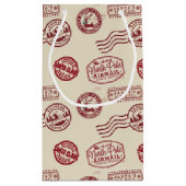 Santa Claus Airmail Holiday Klein Cadeauzakje (Achterkant)