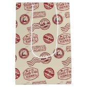 Santa Claus Airmail Holiday Medium Cadeauzakje (Achterkant)