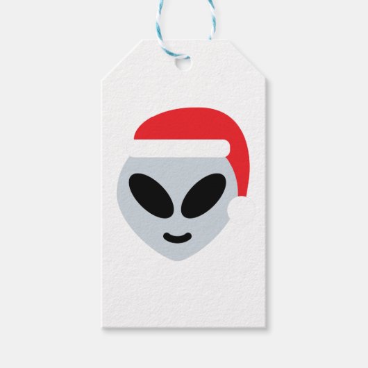 santa claus alien emoji cadeaulabel (Voorkant)