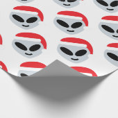 santa claus alien emoji cadeaupapier (Hoek)