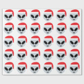 santa claus alien emoji cadeaupapier (Vlak)