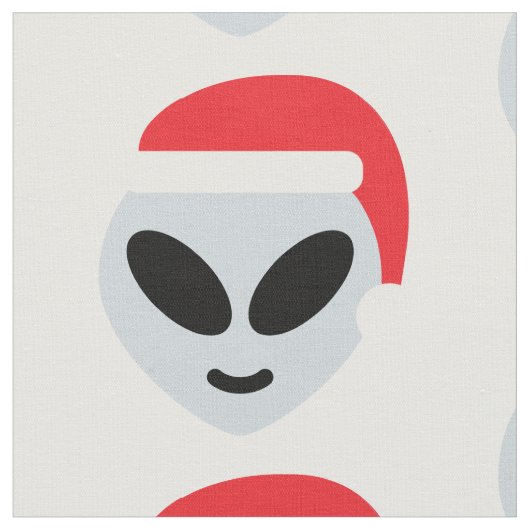santa claus alien emoji fabric stof (Close Up)