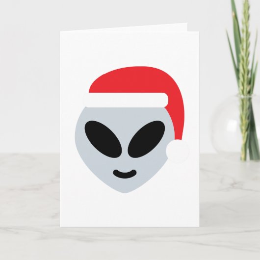 santa claus alien emoji feestdagen kaart (Voorkant)
