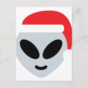 santa claus alien emoji feestdagenkaart