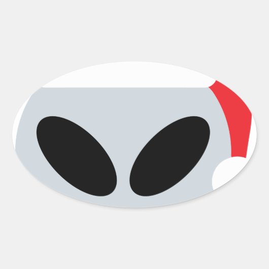 santa claus alien emoji ovale sticker (Voorkant)