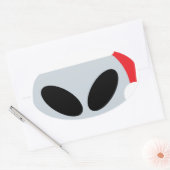 santa claus alien emoji ovale sticker (Envelop)