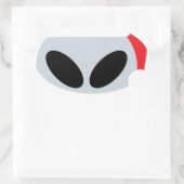santa claus alien emoji ovale sticker (Tas)