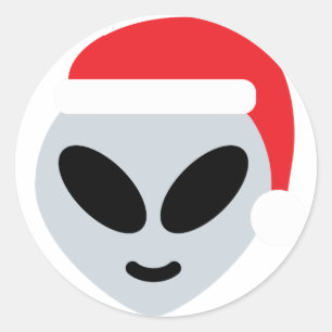 santa claus alien emoji ronde sticker