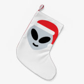 santa claus alien emoji stocking kleine kerstsok (Voorkant (Hangend))