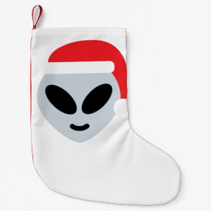santa claus alien emoji stocking kleine kerstsok