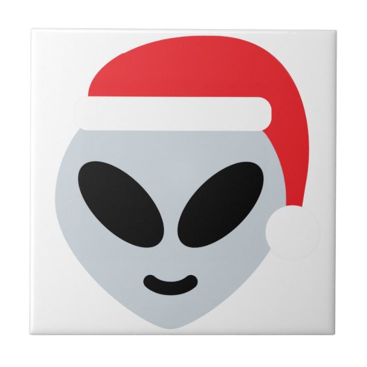 santa claus alien emoji tegeltje (Voorkant)