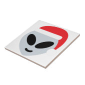 santa claus alien emoji tegeltje (Zijkant)