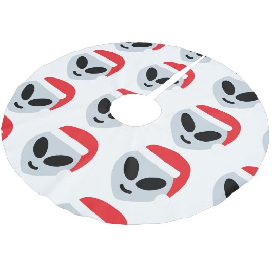 santa claus alien emoji tree skirt kerstboom rok (Gekanteld)