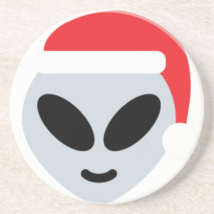 santa claus alien emoji zandsteen onderzetter