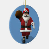 Santa Claus American Football Player Keramisch Ornament (Rechts)