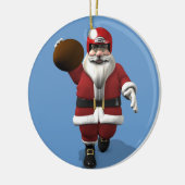Santa Claus American Football Player Keramisch Ornament (Links)