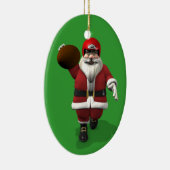 Santa Claus American Football Player Keramisch Ornament (Rechts)