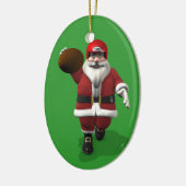 Santa Claus American Football Player Keramisch Ornament (Links)