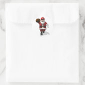 Santa Claus American Football Player Ronde Sticker (Tas)