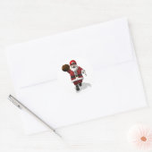 Santa Claus American Football Player Ronde Sticker (Envelop)