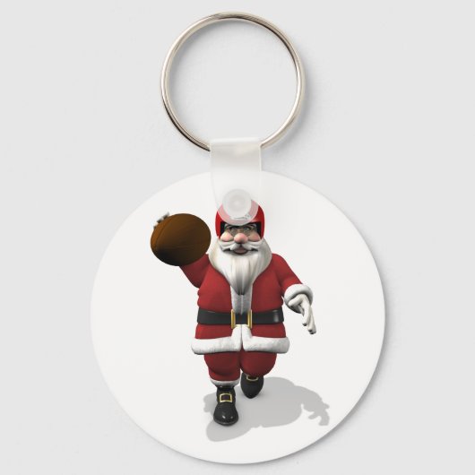 Santa Claus American Football Player Sleutelhanger (Voorkant)