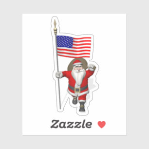 Santa Claus American Patriot Sticker
